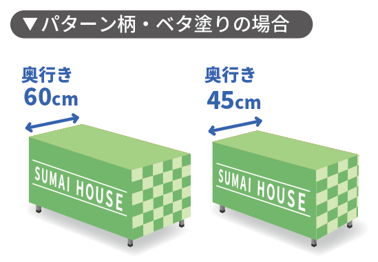 パターン柄・ベタ塗りの場合