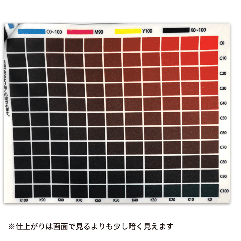実際に印刷した茶色