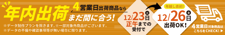 年内出荷まだ間に合う！