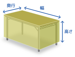 テーブルクロスの縦幅・横幅