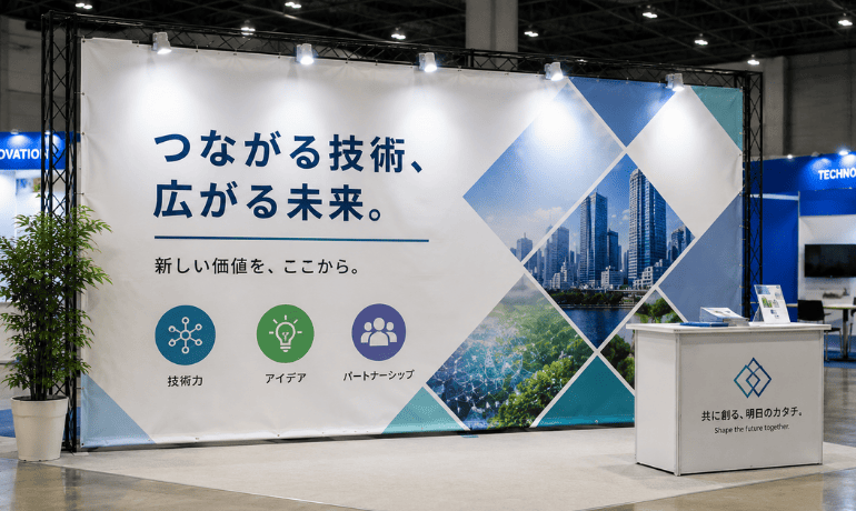 イベント会場の装飾幕の使用例