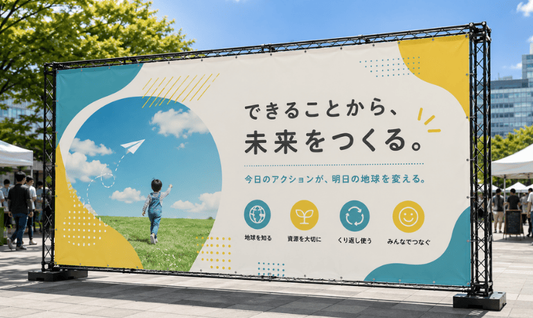 環境イベント・啓発用幕の使用例
