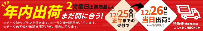 年内出荷まだ間に合う！