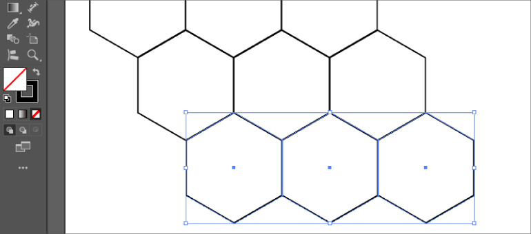 六角形を縦横に複製して並べる