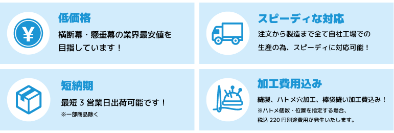 低価格・スピーディーな対応・短納期・加工費用込み