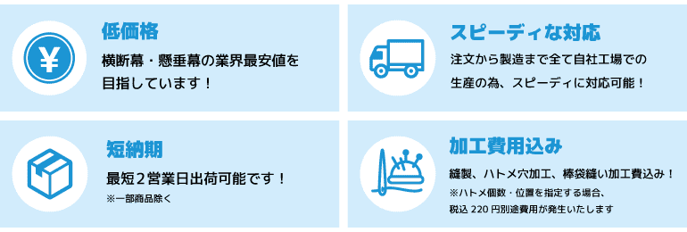 低価格・スピーディーな対応・短納期・加工費用込み