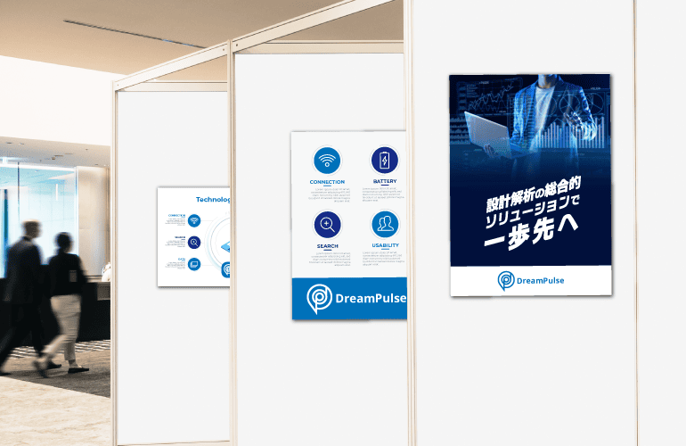 展示会パネルを設置したブース