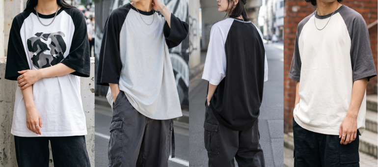 ラグランＴシャツのストリートな着こなし例