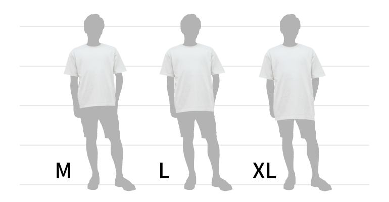 Tシャツの着用サイズ比較