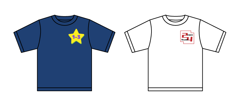 ワンポイントでシンプルなデザインのクラスTシャツの例